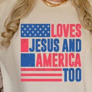 loves Jesus and america too, DTF TRANSFER druckfertig, 4