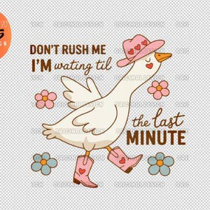 Não me apresse, transferências de calor de pato engraçado DTF prontas para prensar, camiseta engraçada de animal de fazenda, transferência de fazenda, pato e ganso