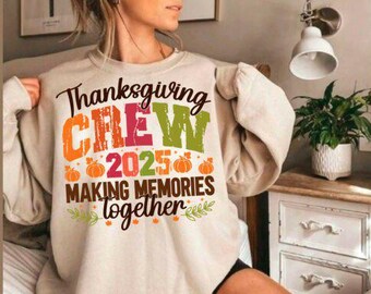 Thanksgiving Crew DTF Transfer, Ready to Press