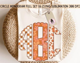 Boho Fall Monogram DTF Transfer, Ready to Press