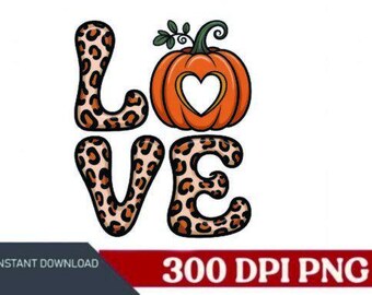 Leopard Print Love Fall Pumpkin, DTF Transfer