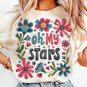 Boho Oh my stars 4 juillet DTF TRANSFER prêt à presser transfert à chaud, transfert patriotique dtf, conception de tshirt du 4 juillet