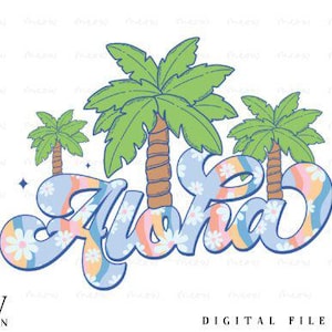 Aloha Sommer DTF TRANSFERS bereit zum Pressen von Wärmetransfer, Sommer-Shirt-Design, Sommer-DTF-Transfer