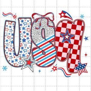 Coquette America USA 4 juillet DTF TRANSFER prêt à presser transfert à chaud, chemise collage patriotique, conception de chemise collage patriotique