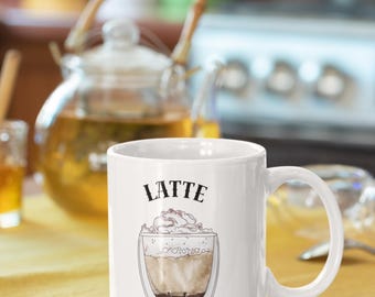 Latte mug, Coffee mug, Latte, Capuccino mug, Coffee lover, Capuccino Cup, Perfect Gift, Gift for Coffee Lovers 11oz and 15oz