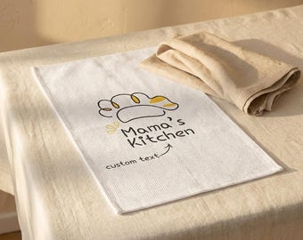 Ręcznik kuchenny z nadrukiem łapy, prezent w stylu kuchennym, dekoracja na parapetówkę, spersonalizowany ręcznik kuchenny z niestandardowym imieniem