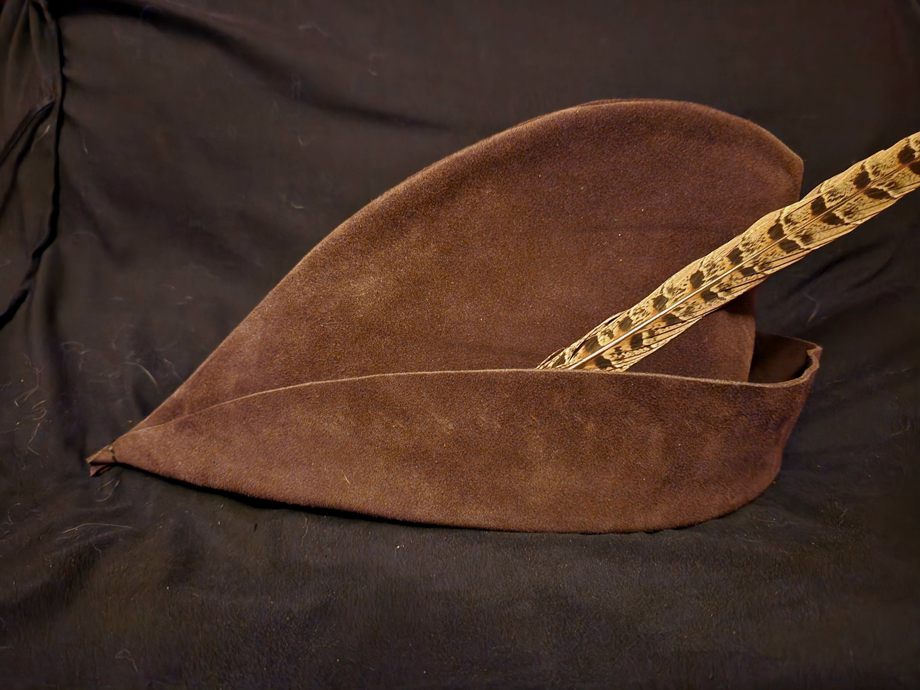 Brown Suede Errol Flynn Classic Robin Hood Hat