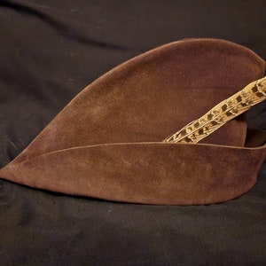 Chocolate Suede Robin Hood / Peter Pan Child&#39;s Hat