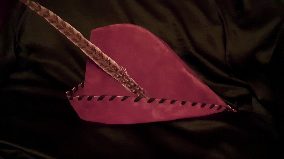 Prince Phillip Hat Burgundy Suede Black Trim | Etsy