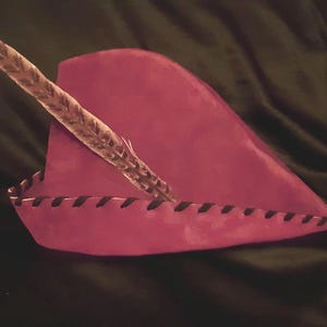 Prince Phillip Hat, Burgundy Suede, Black Trim