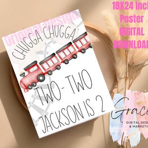 Poster di compleanno Chugs Chugga Two-Two - Modello per download digitale 18 x 24 pollici