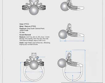 Anillos de perlas personalizados, joyería de perlas personalizada hecha a mano, diseño de joyas, fabricación de joyas, diseño único personalizado, regalo de Navidad