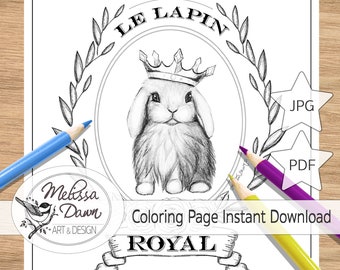 bunny coloring page easter coloring page rabbit coloring etsy