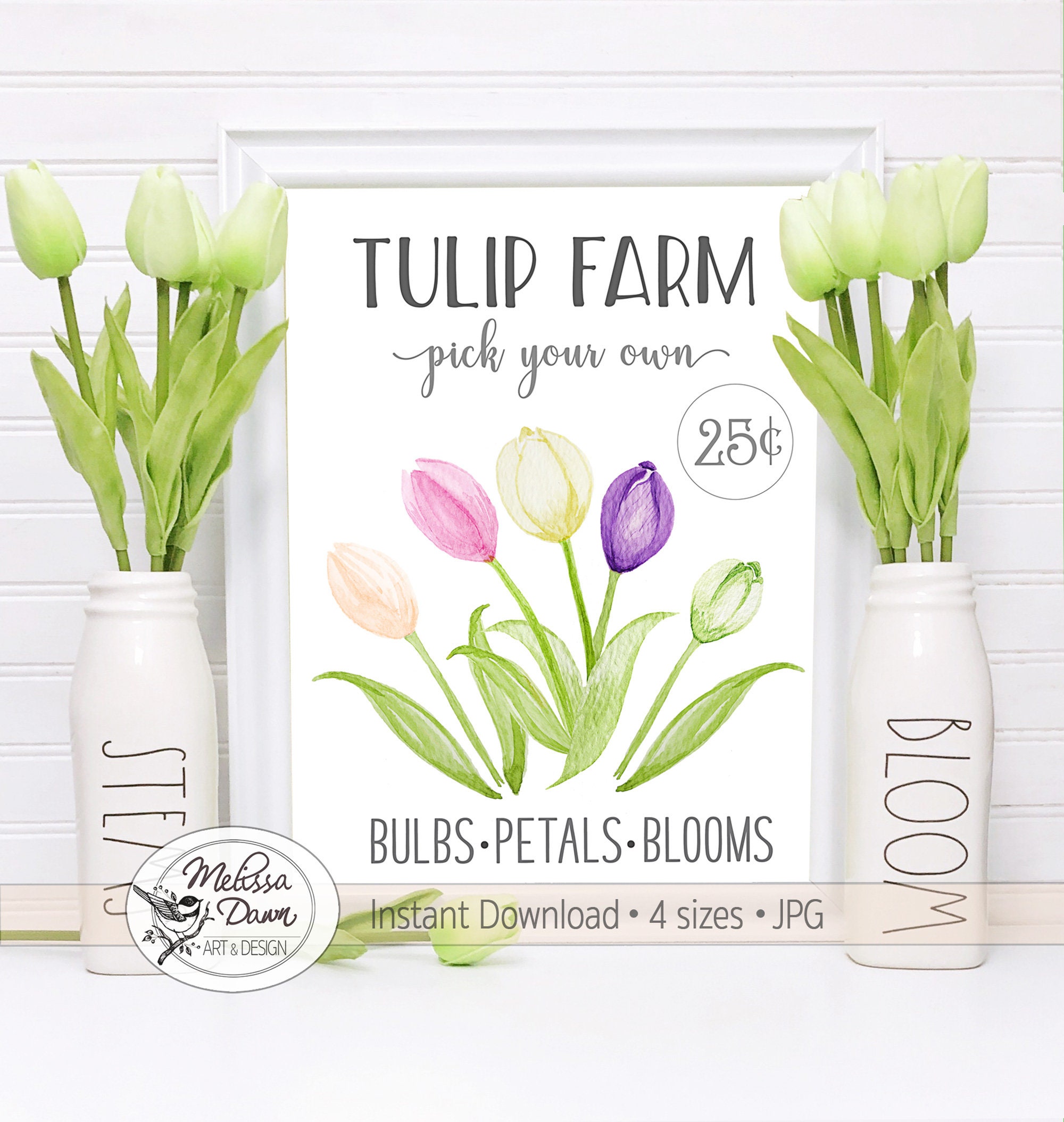 Printable Flower Art / Farmhouse Print / Farmhouse Printable / - Etsy