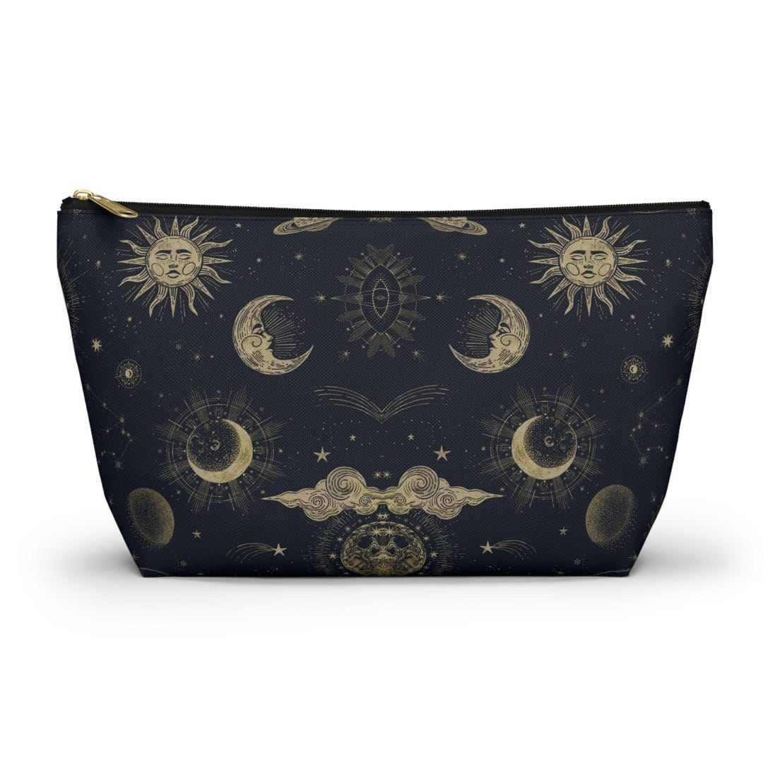 Celestial Sun and Moon Accessory Pouch | Zodiac T-bottom Pouch - Etsy