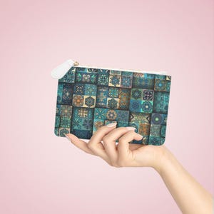 Colorful Patchwork Mini Clutch Bag, Boho Style, Handmade Purse, Travel Accessory, Gift for Her, Eco-Friendly Clutch