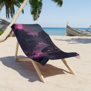 Gothic Fantasy Beach Towel, Unique Beach Decor, Perfect for Halloween, Poolside Vibe, Spooky Gift Idea, Soft and Absorbent