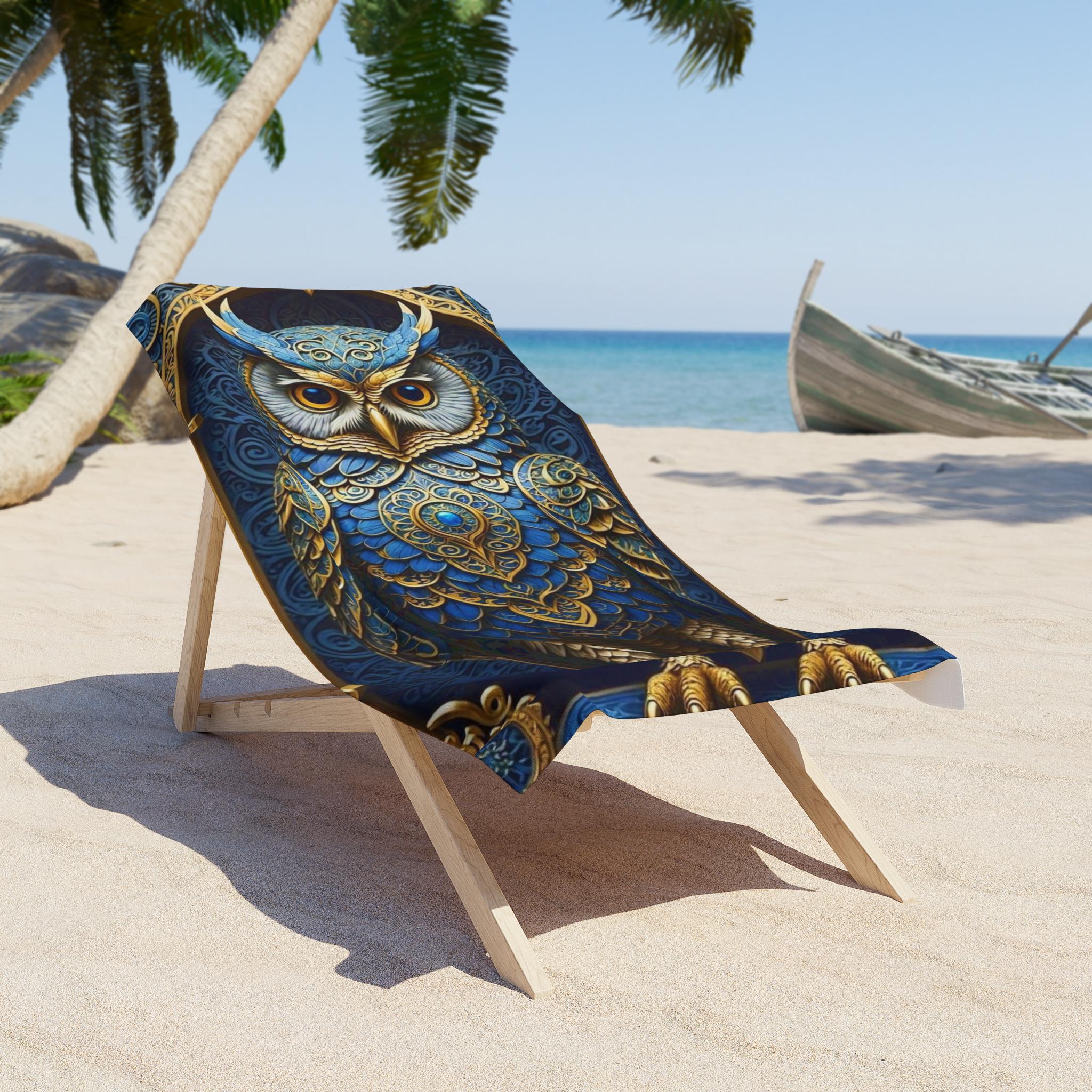 Owl Mandala Beach Towel: Boho Style, Summer Essential