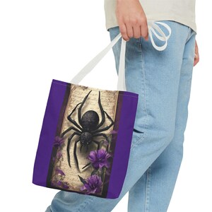 Gothic Spider Tote Bag - Spooky Accessories for Halloween, Everyday Use, Gothic Decor, Gift Idea, Reusable Shopping Bag