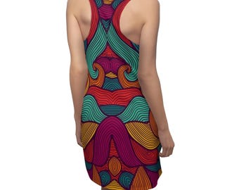 crazy fashion dresses Crazy Fashion Racerback Dress Colorful Unique Trippy Art Print on Women's  Dresses Clothing Hippie Goth Dark Bizarre Weird Style Accessories