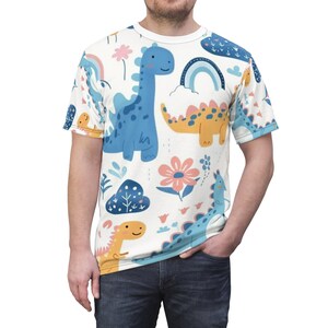 Dinosaur Print Tee: Unisex Jurassic Polyester Shirt