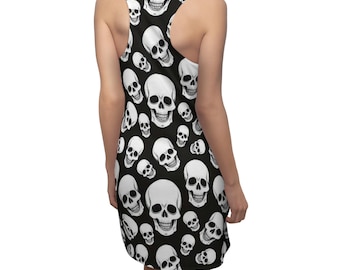 Gothic Skull Racerback Dress: Edgy Festival Fashion