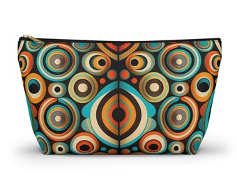 Retro Geometric Circles Accessory Pouch