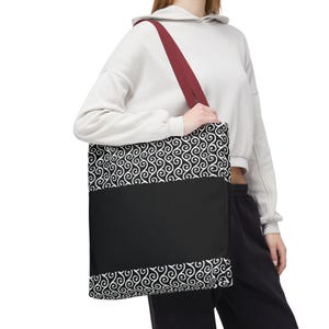 Chic Black and White Tote Bag, Stylish Reusable Shopping Bag, Eco-Friendly Handbag, Modern Accessory for Women, Perfect Gift Idea, Everyday