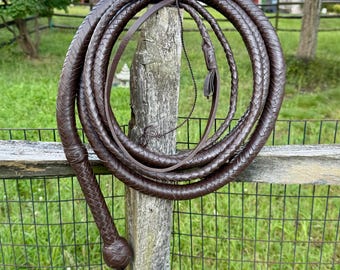Handcrafted Cowhide Leather Bullwhip: Indiana Jones Style, 10ft-16ft