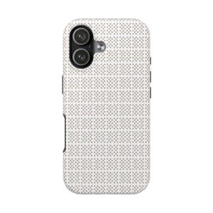 Minimal Geometric Dot Pattern Phone Case | Neutral Grid Texture, Protective Case