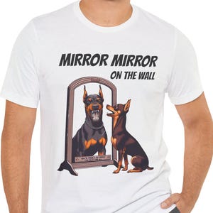 Chihuahua Reflection Tee, Funny Dog Lover Shirt, Short Sleeve Unisex T-Shirt, Cute Animal Tee, Chihuahua Owner Gift, Humorous Graphic Tee