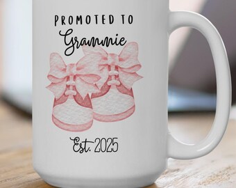 Promoted to Grammie Gigi Auntie Pink Floral Ballet Shoes Mug