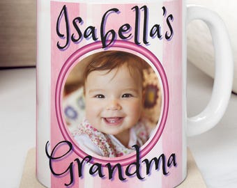 Personalisierte Baby Gesicht Fotobecher , Keramikbecher | Neue Großeltern-Andenken