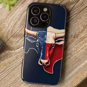 Texas Longhorn Phone Case, Western Style Cover, Tough Protective Case, Cowboy Gift, Rustic Texas Decor, Unique Cell Phone Accessory