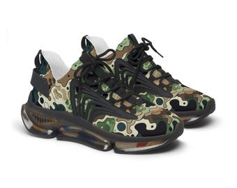 Camo Mesh Women's Sneakers, Athletic Running Shoes