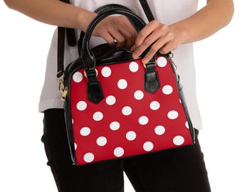 Polka Dot Umhängetasche: Lebendige PU Leder Handtasche