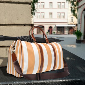 Stijlvolle gestreepte waterdichte reistas, strandtas, weekendtas, handbagage voor vakantie, sporttas, festivalbenodigdheden