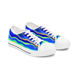 Colorful Canvas Low Top Sneakers: Women&#39;s Casual Pleather Shoes