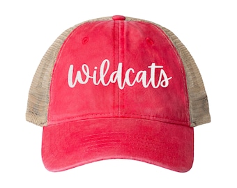 Czapka Wildcats, damska czapka z siateczki z tyłu, Wildcat Fans