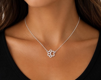 Paw Print Necklace, School Spirit Jewelry, College Gift, Teacher Gift, Student Gift, School Pride Necklace
