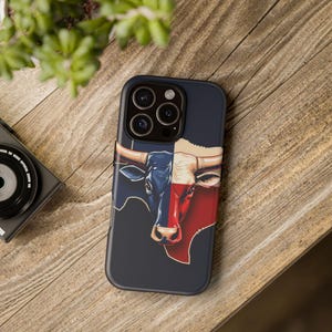 Texas Longhorn Phone Case, Western Style Cover, Tough Protective Case, Cowboy Gift, Rustic Texas Decor, Unique Cell Phone Accessory
