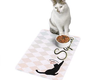 Personalized Cat Food Mat: Waterproof Pet Feeding Accessory