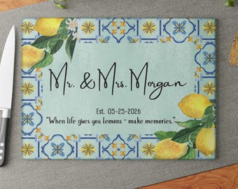 Personalisiertes Zitronen-Schneidebrett | Mediterran Küche Dekor, Housewarming Geschenk