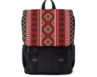Mochila de hombro estilo bohemio chic: mochila de viaje de lona Oxford