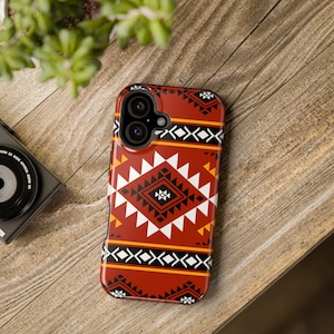Aztec iPhone Case: MagSafe Compatible, Tribal Design, Durable Protection