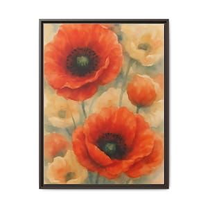 Red Poppy Canvas Print: Vibrant Watercolor Floral Wall Art