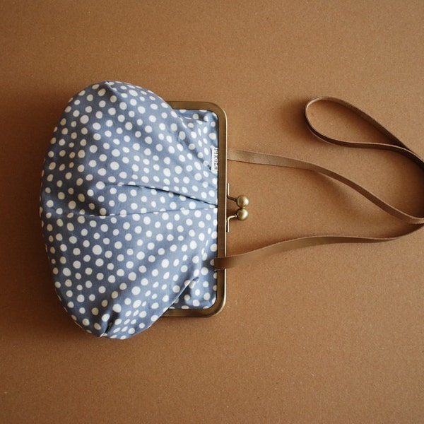 OOAK PLEATED PURSE polka dot