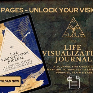 Life Vision Journal Digital Printable Pages Wellness Planner PDF Self-Care Worksheet Dream Manifestation Life Planner image 1