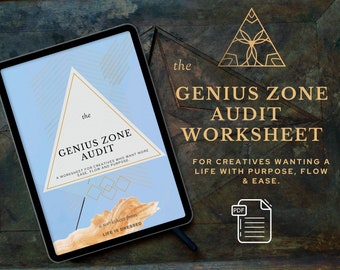 Genius Zone Audit Worksheet | Clarity Journal | Small business Journal | Digital Journal |iPad