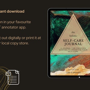 Holistic Self Care Journal Self Care Planner Journal Mindfulness Journal Mental Health Wellness Journal Gratitude Journal iPad image 7